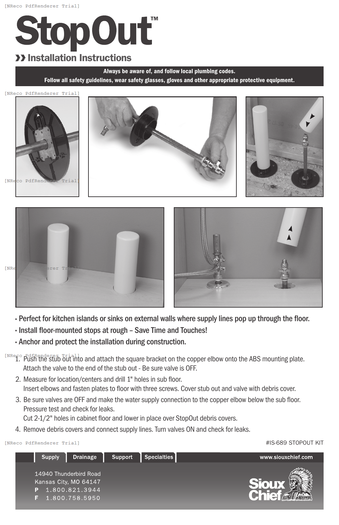 689 SERIES - STOPOUT UNDERSINK STUB OUT KIT - INSTALLATION INSTRUCTIONS.PDF Technical Document